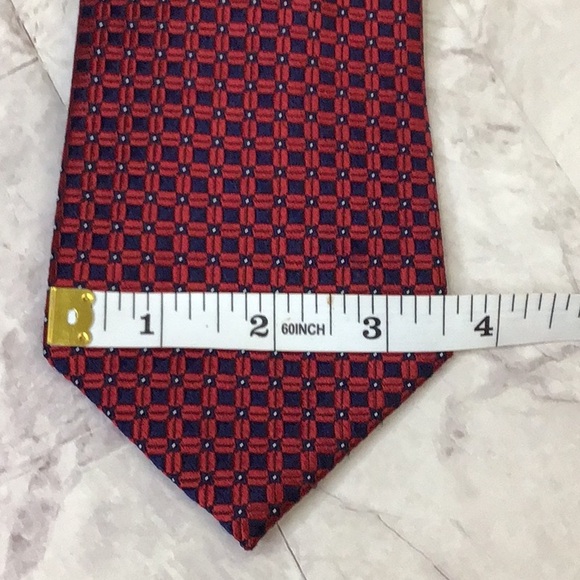 CHAPS Repp Silk Neck Tie burgundy and Navy Blue - Picture 6 of 6